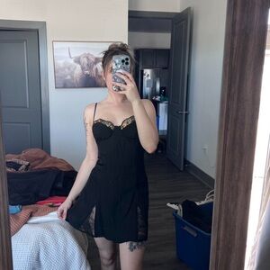 Black Lace Slip Dress